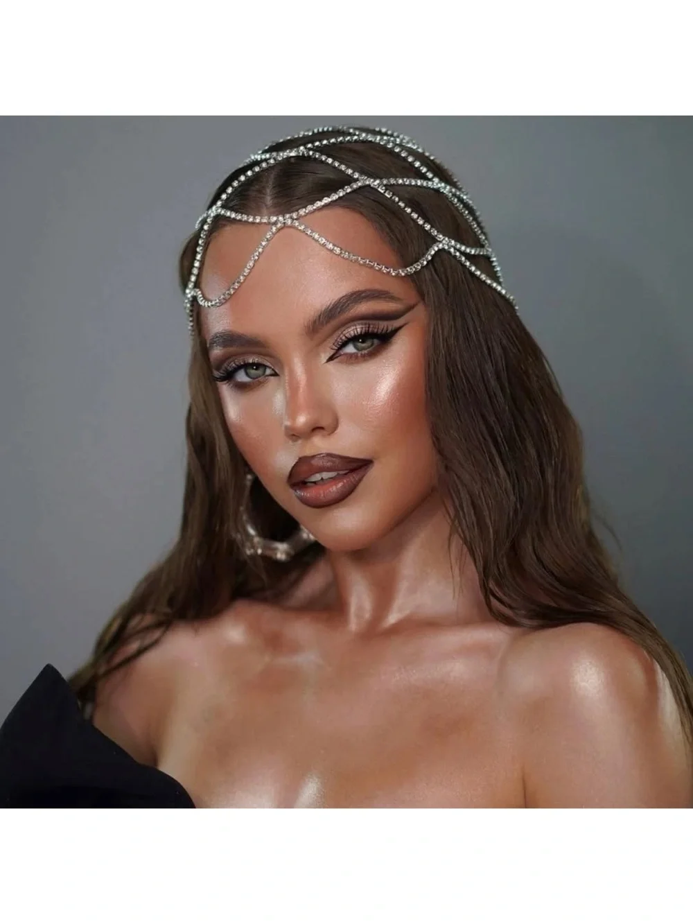 QUEEN!! Rhinestone Mesh GLAM Headpiece